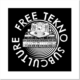 Free Tekno Alien Ufo DJ Subculture Posters and Art